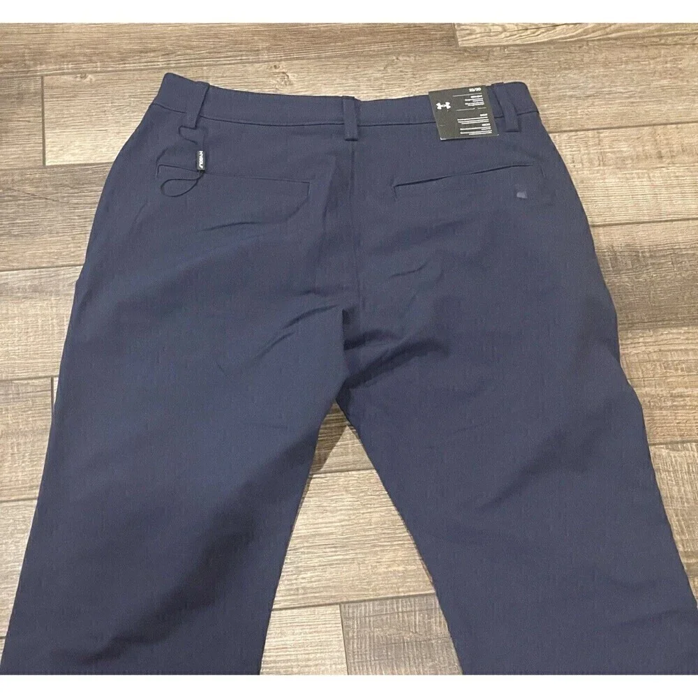 Under Armour Mens Tech Flat Front Performance Golf StraightPants Navy Blue 32x30